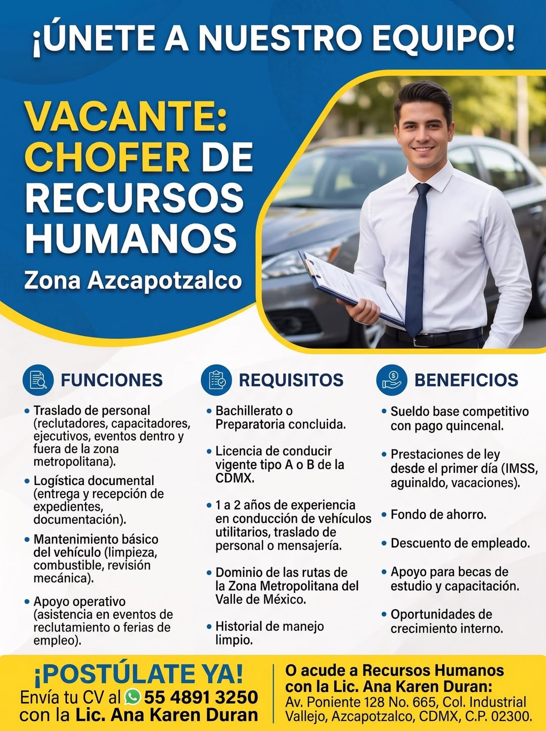 Chofer de Recursos Humanos