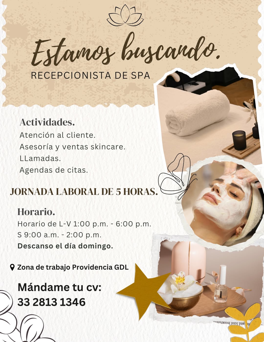 Recepcionista de Spa