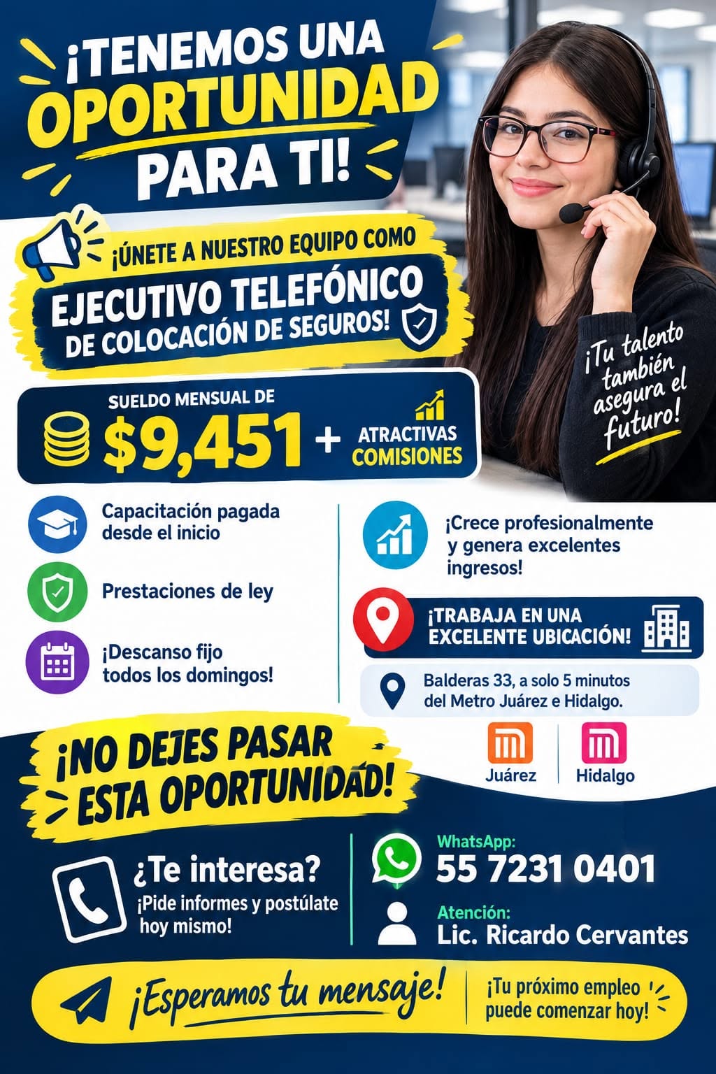 Ejecutivo Telefónico de Colocación de Seguros