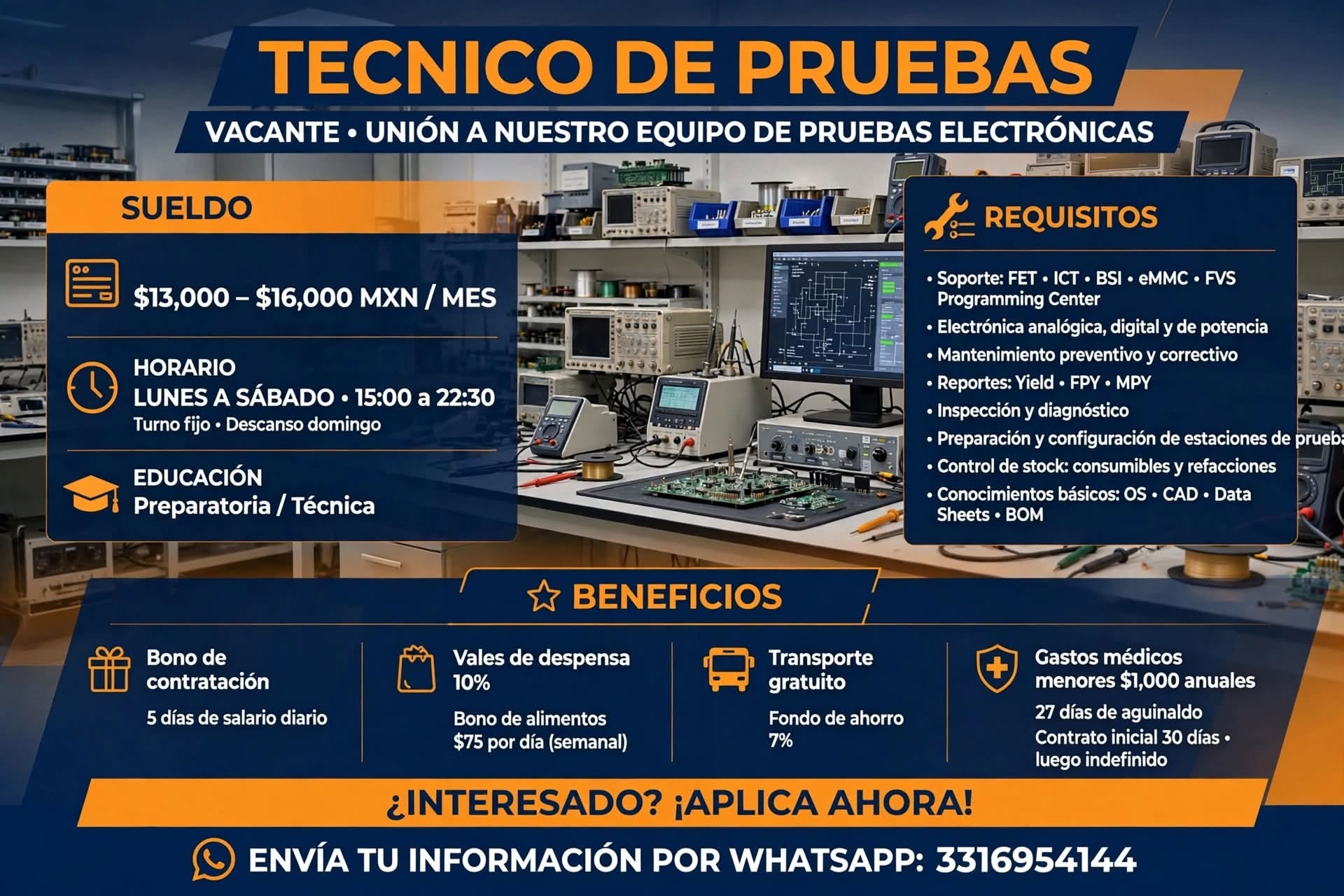 Técnico de Pruebas Electrónicas