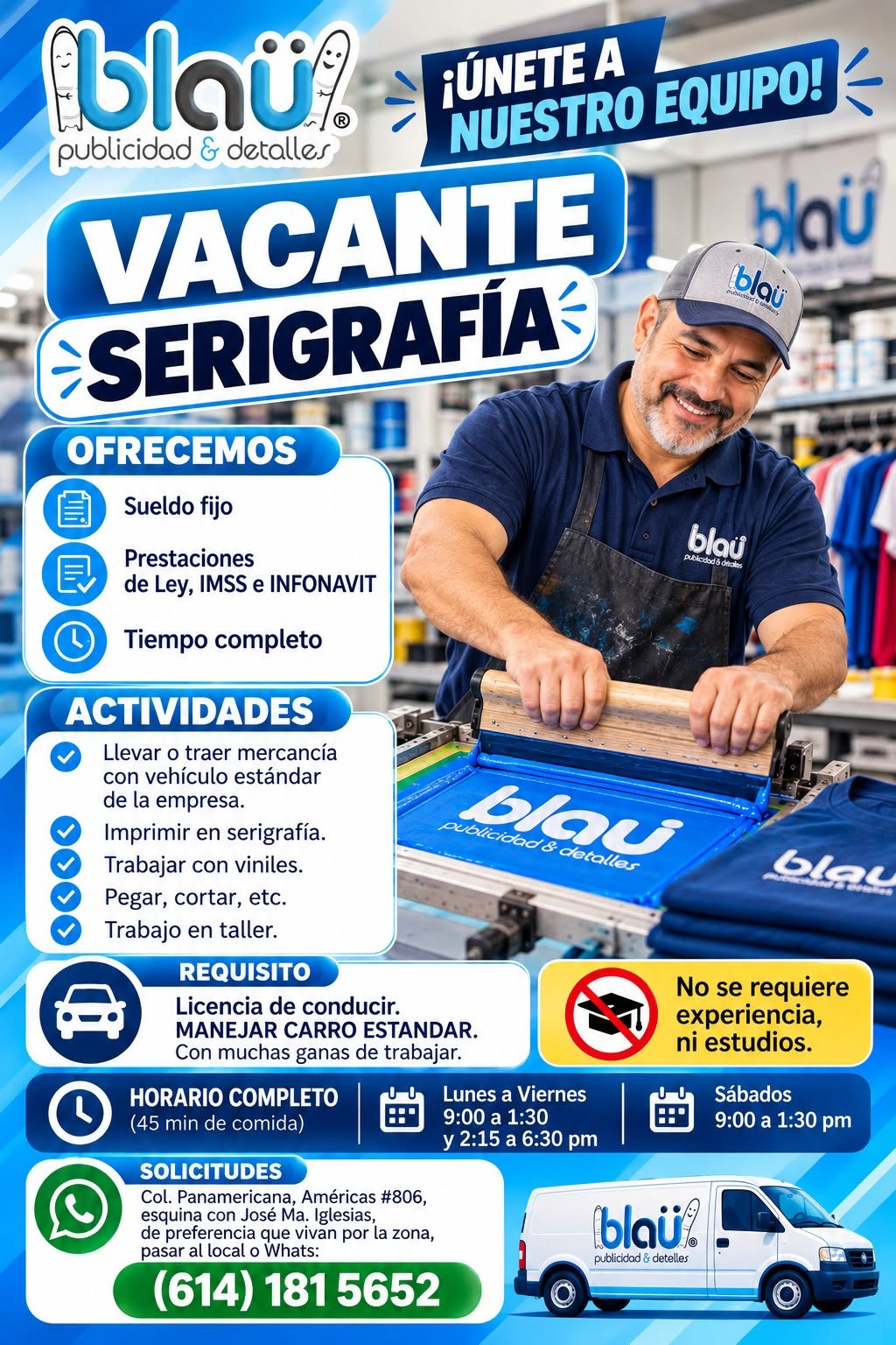 Operador de Serigrafía y Bordado