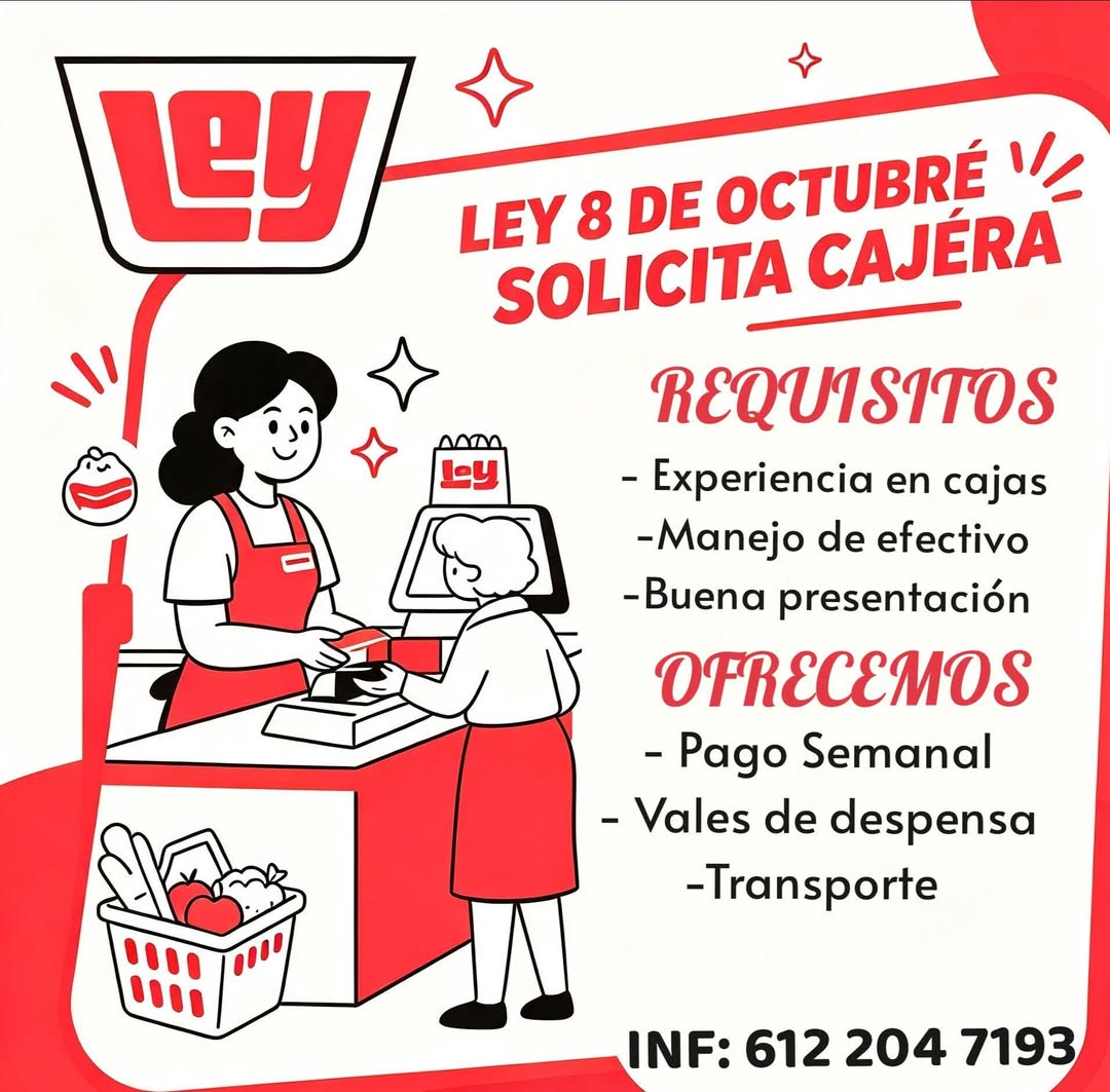 Cajera Turno Vespertino