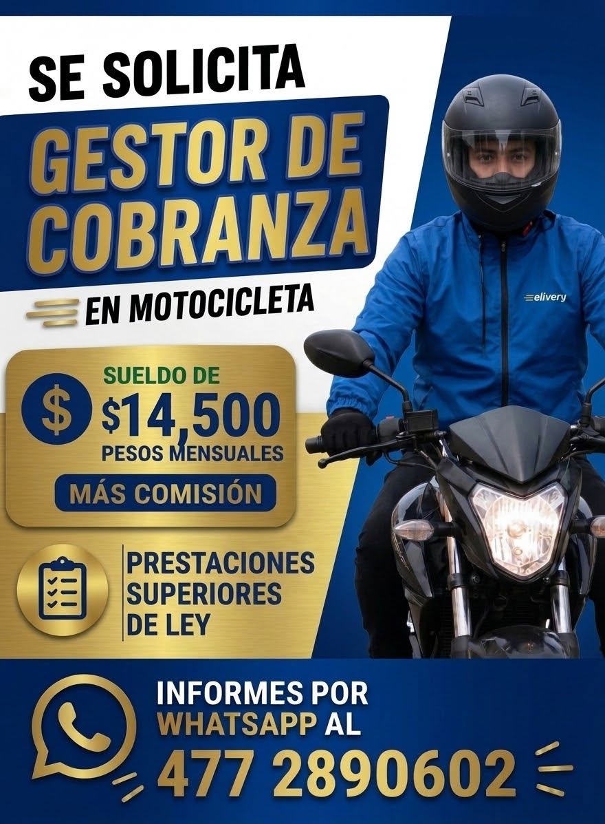 Gestor de cobranza en motocicleta