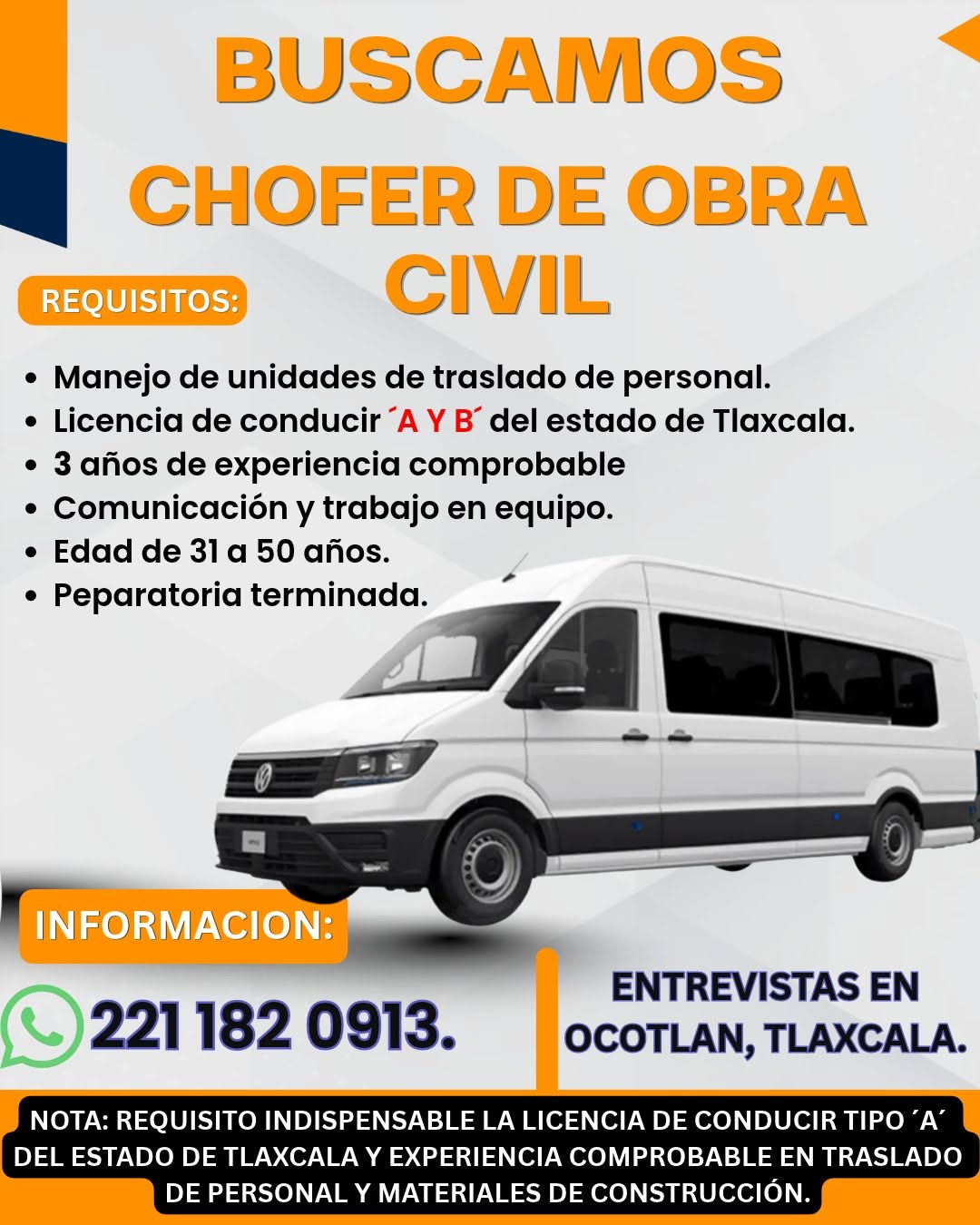 Chofer camioneta