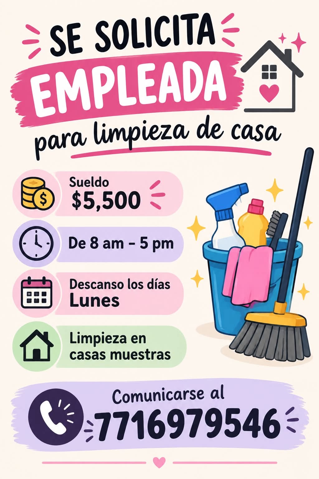 Empleada para Limpieza de Casas Muestra