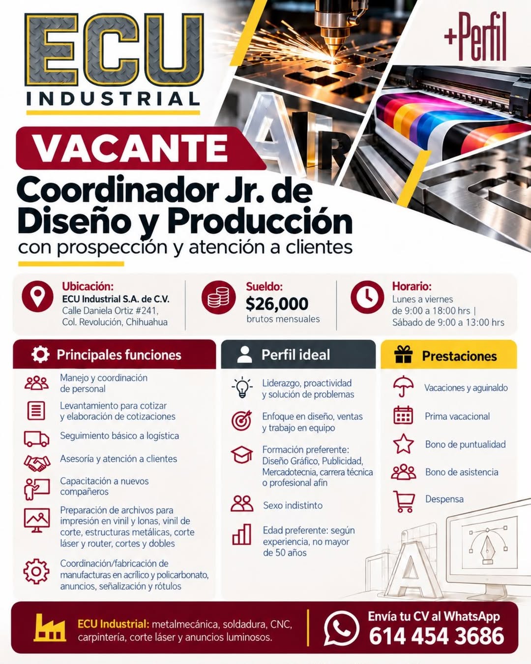 Coordinador Jr. de Diseño y Producción