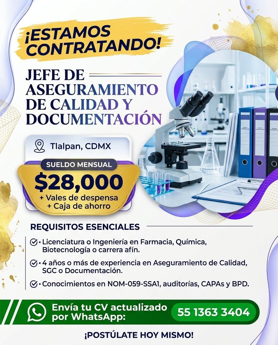 Jefe de Aseguramiento de Calidad y Documentación