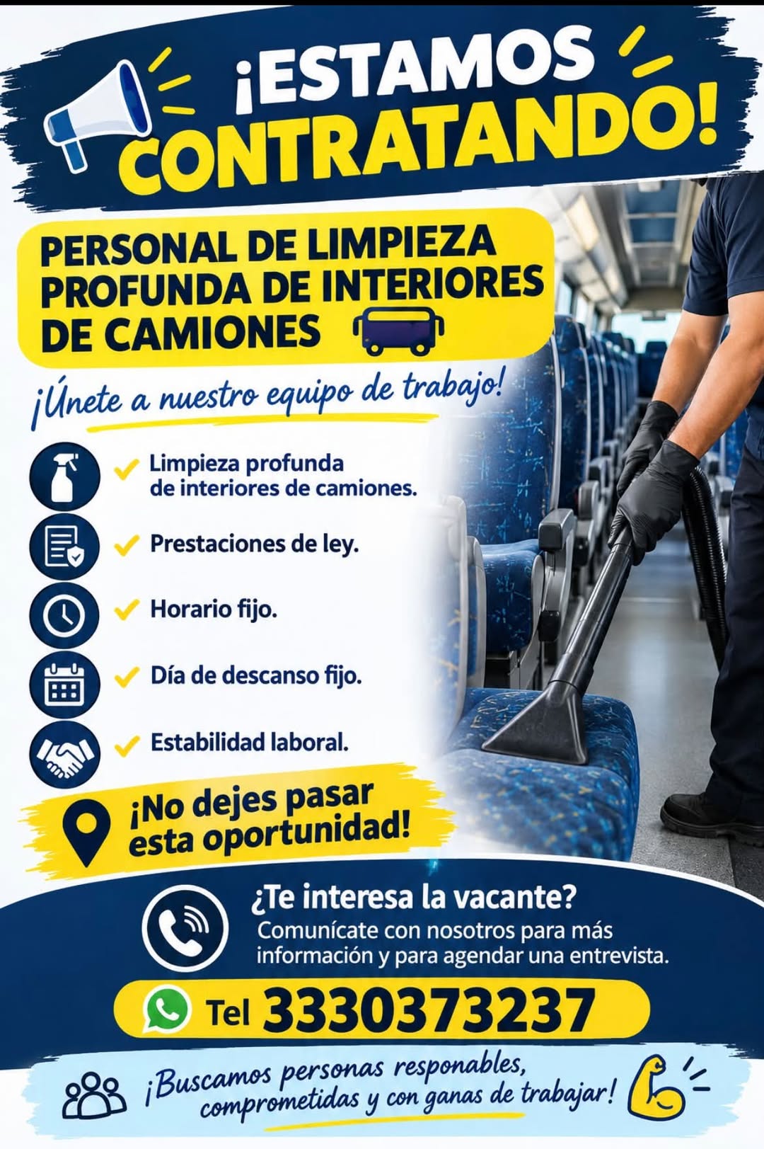 Personal para Limpieza de Autobuses
